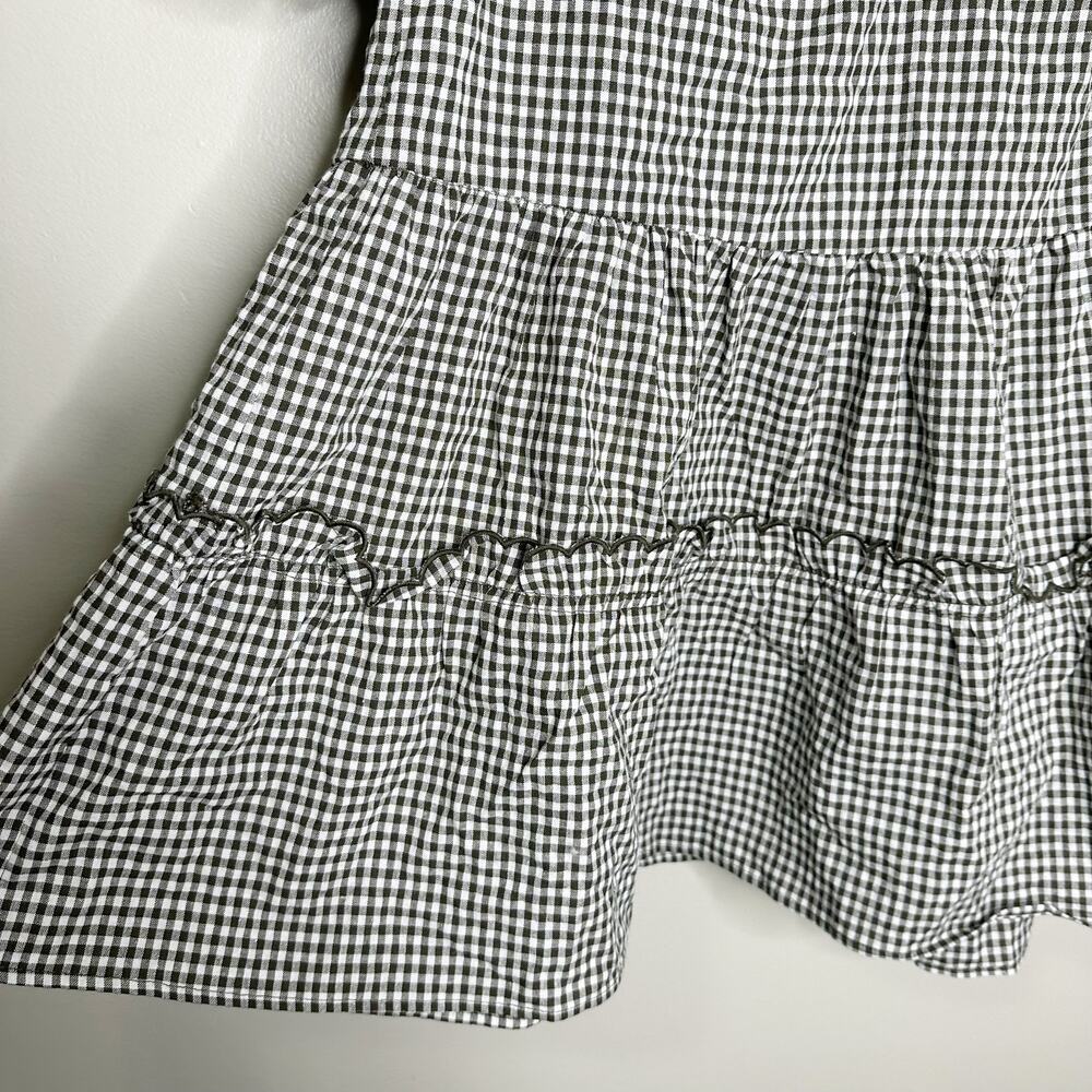 Tuckernuck Pomander Place Green Gingham Linen Puff Sleeve Mini Dress XS NEW - Picture 5 of 8